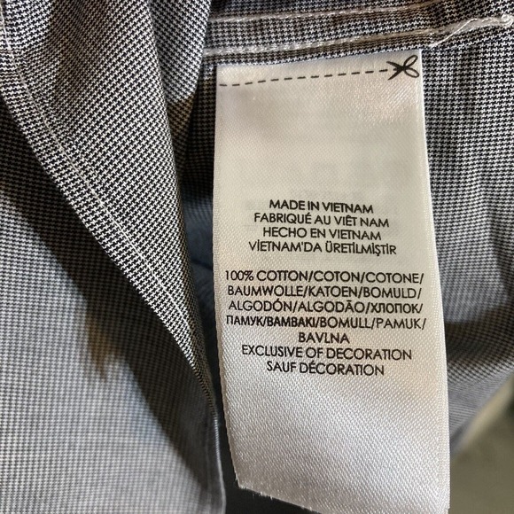 Polo Ralph Lauren Mens 17.5 34/35 Easy Care Button Up Shirt Black Houndstooth - Picture 5 of 7